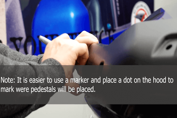 Tough Guard Hood Deflector Installation Mark Dot for Pedestals